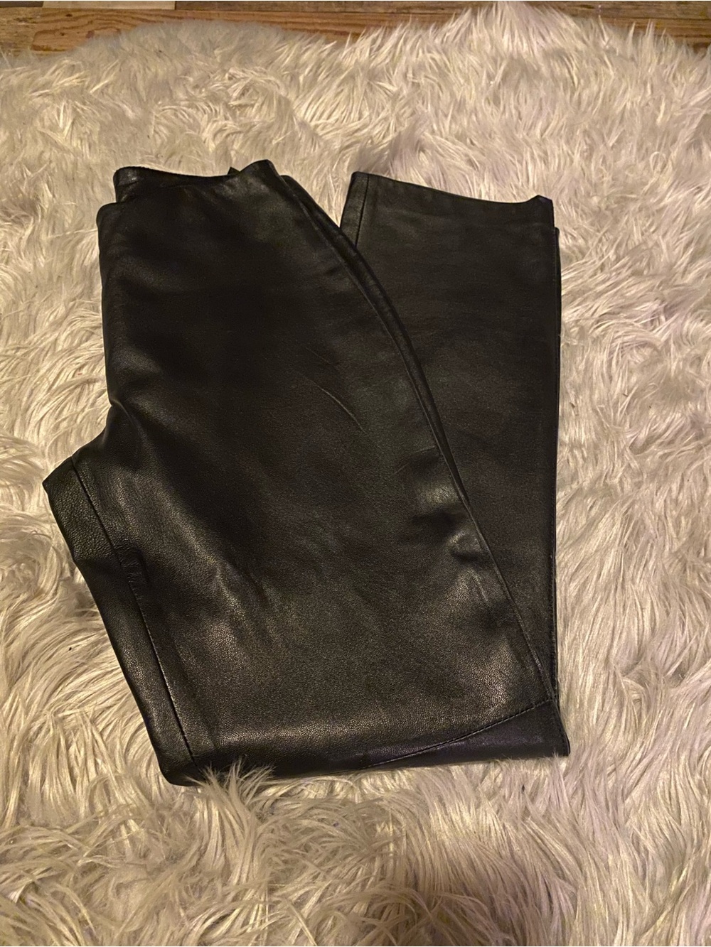 bebe Black Leather Pants with Satin Lining